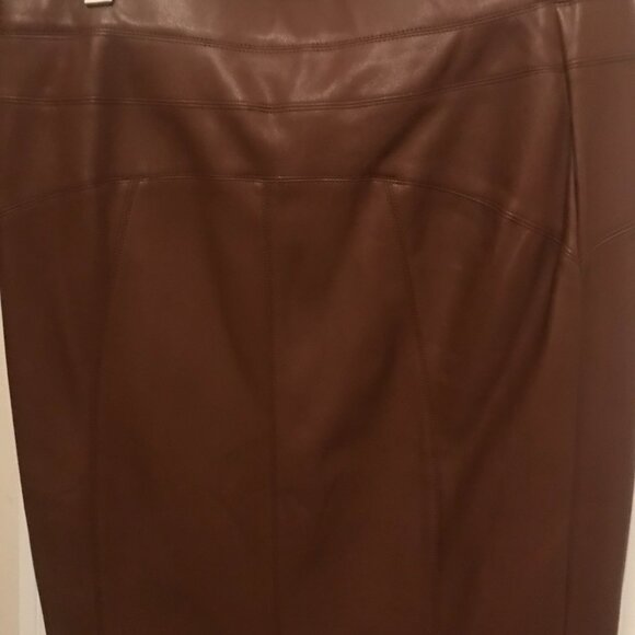 Leather Brown Skirt - Picture 2 of 4
